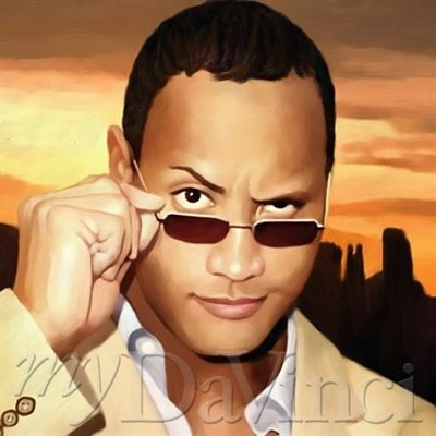 The Rock Johnson Oil Painting Giclee - myDaVinci